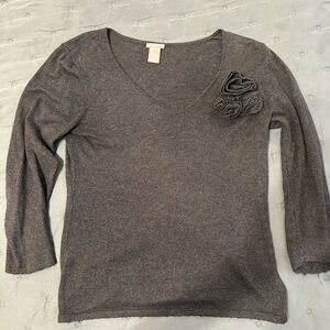 Ann Taylor Gray Sweater Small